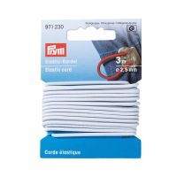 Elastická šňůrka, 2,5 mm, bílá, 3 m