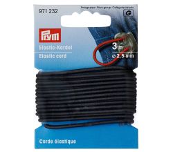 Elastická šňůrka, 2,5 mm, šedá, 3 m