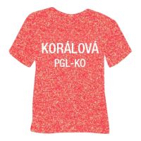 Glitrová hrubá nažehlovací fólie POLI-TAPE Craft - korálová