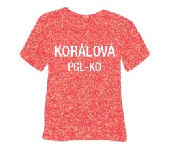 Glitrová hrubá nažehlovací fólie POLI-TAPE Craft - korálová