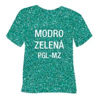 Glitrová hrubá nažehlovací fólie POLI-TAPE Craft - modro-zelená