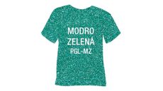 Glitrová hrubá nažehlovací fólie POLI-TAPE Craft - modro-zelená