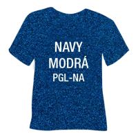 Glitrová hrubá nažehlovací fólie POLI-TAPE Craft - navy modrá