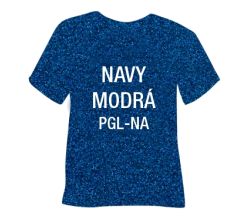 Glitrová hrubá nažehlovací fólie POLI-TAPE Craft - navy modrá