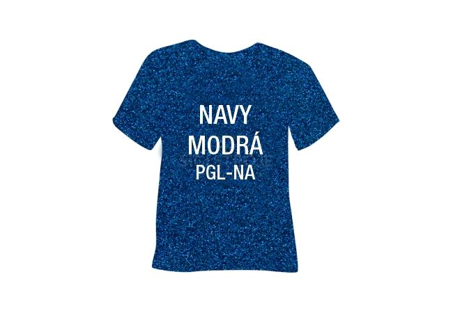 Glitrová hrubá nažehlovací fólie POLI-TAPE Craft - navy modrá