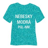 Glitrová hrubá nažehlovací fólie POLI-TAPE Craft - nebesky modrá