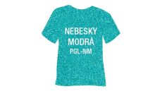 Glitrová hrubá nažehlovací fólie POLI-TAPE Craft - nebesky modrá