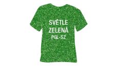 Glitrová hrubá nažehlovací fólie POLI-TAPE Craft - světle zelená