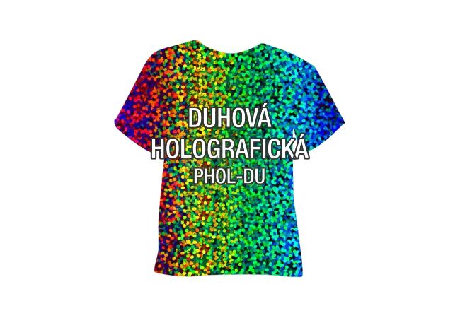 Duhová holografická hladká nažehlovací fólie POLI-TAPE Craft