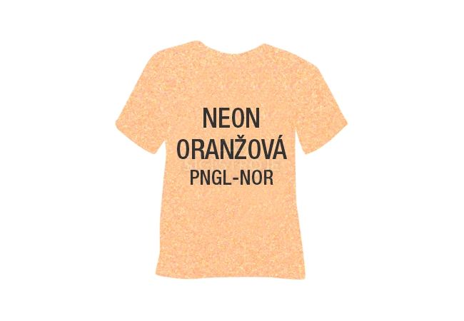 Neonová glitrová hrubá nažehlovací fólie POLI-TAPE Craft - oranžová