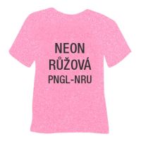 Neonová glitrová hrubá nažehlovací fólie POLI-TAPE Craft - růžová
