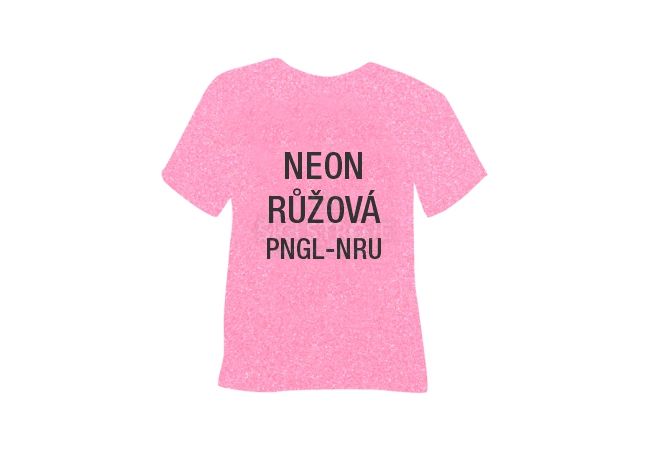 Neonová glitrová hrubá nažehlovací fólie POLI-TAPE Craft - růžová