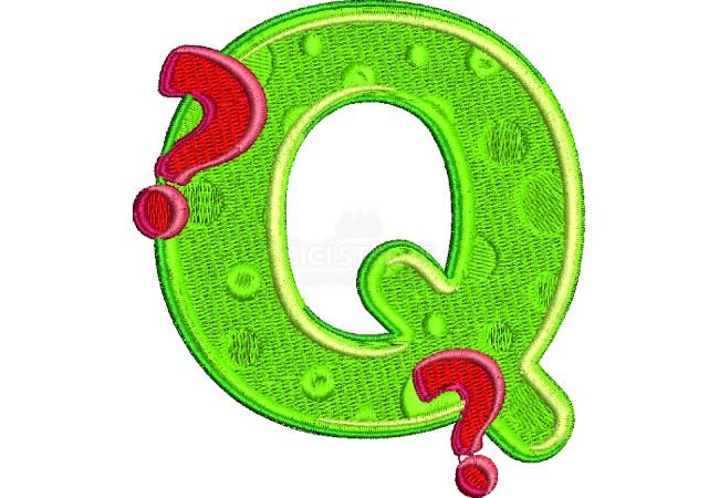 Výšivka písmeno Q - varianta 1