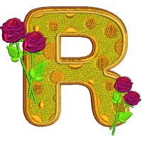 Výšivka písmeno R - varianta 1