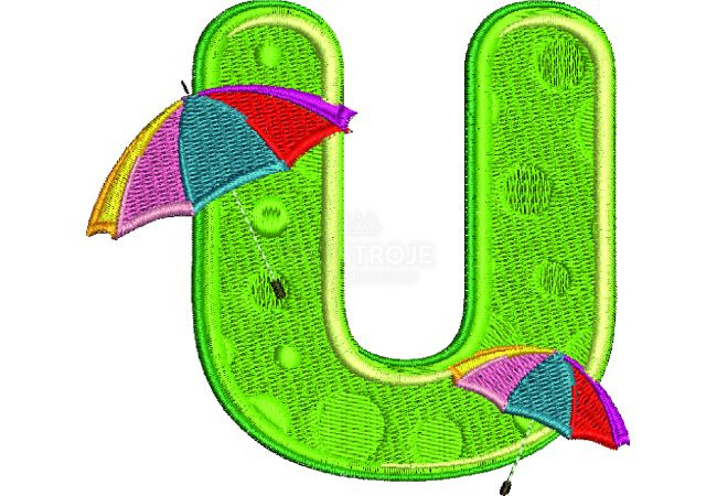 Výšivka písmeno U - varianta 1