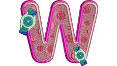 Výšivka písmeno W - varianta 1
