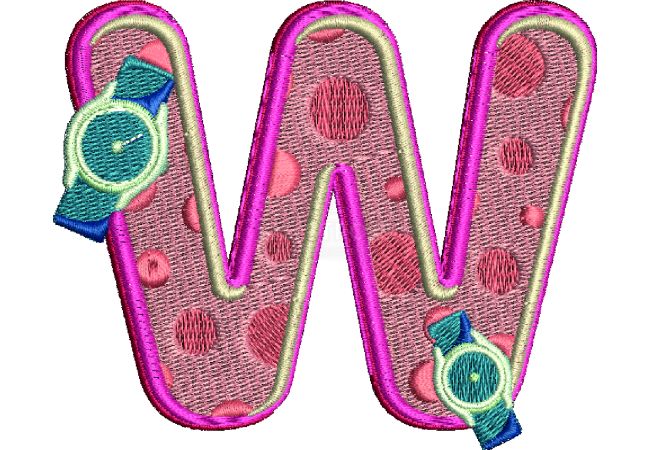 Výšivka písmeno W - varianta 1