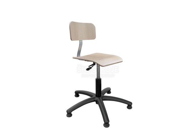 Průmyslová otočná židle - dřevěná, patky Eco3