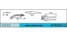 Žehlící tvarovka hlavní, dvojitá do vnitřních švů PRIMULA F/EXS