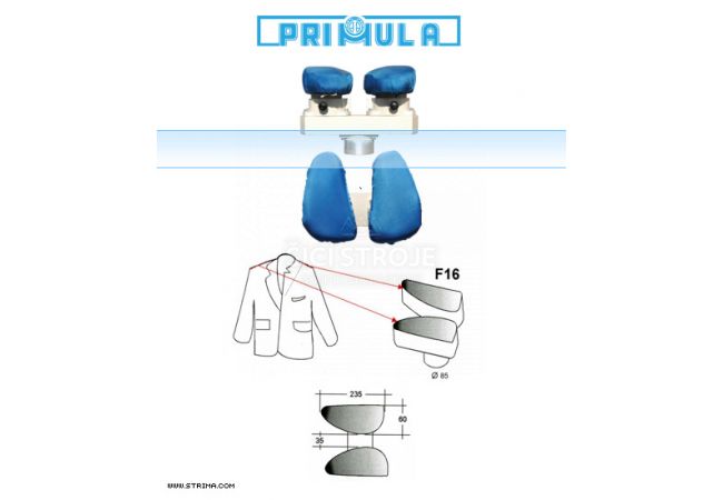 Žehlící tvarovka pro ramenové švy PRIMULA F16