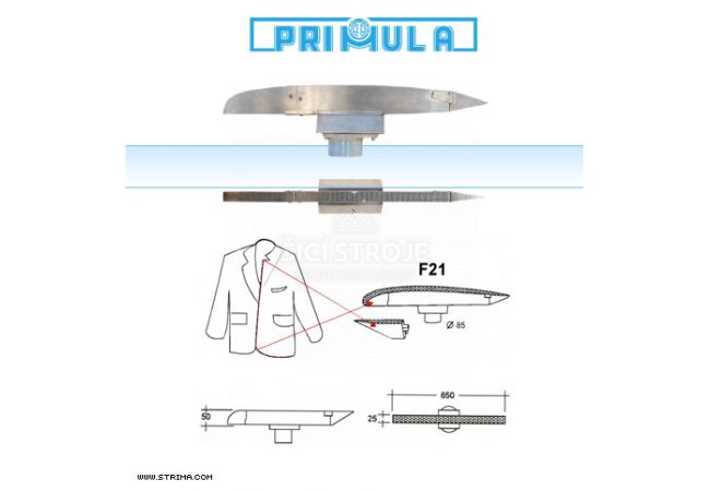 Žehlící tvarovka profilovaná PRIMULA F21