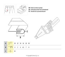 Lemovač oboustranný skládající pro šicí stroje UMA-131 30/8 SI