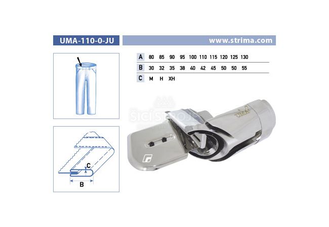 Lemovač pro všívání pásku pro šicí stroje UMA-110-O-JU 110/42 M