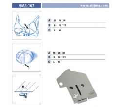 Zakladač pro dvojjehlové šicí stroje UMA-107 20/10 M