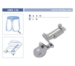 Zakladač pro cik cak pro šicí stroje UMA-136 6 M