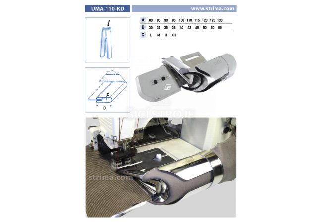 Lemovač pro všívání pásku pro šicí stroje UMA-110-KD 95/38 M