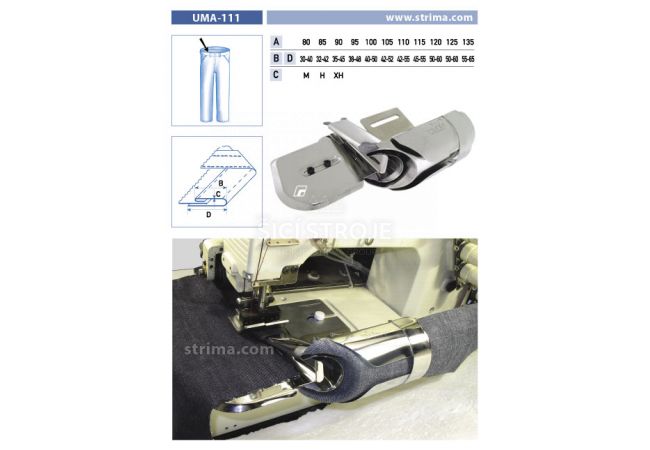 Lemovač pro všívání pásku pro šicí stroje UMA-111 80/30-40 M