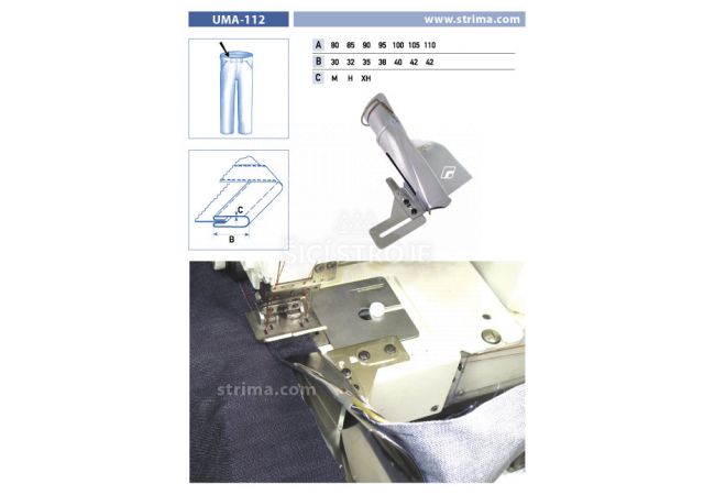 Lemovač pro všívání pásku pro šicí stroje UMA-112 100/40 XH