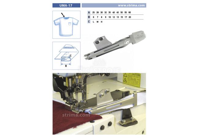 Lemovač oboustranný pro šicí stroje UMA-17 30/8 M