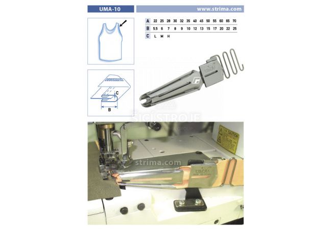 Lemovač oboustranný pro šicí stroje UMA-10 28/7 M