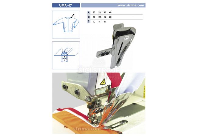 Zakladač lemovky pro šicí stroje UMA-47 30/15 M