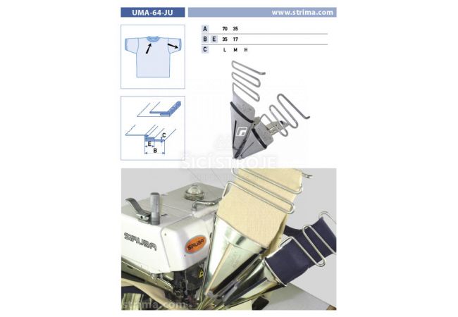 Zakladač výpustků pro šicí stroje UMA-64-JU 70/35x35/17 M