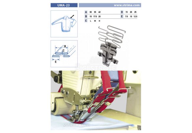 Zakladač speciální pro šicí stroje UMA-23 40/20x15/7,5 M