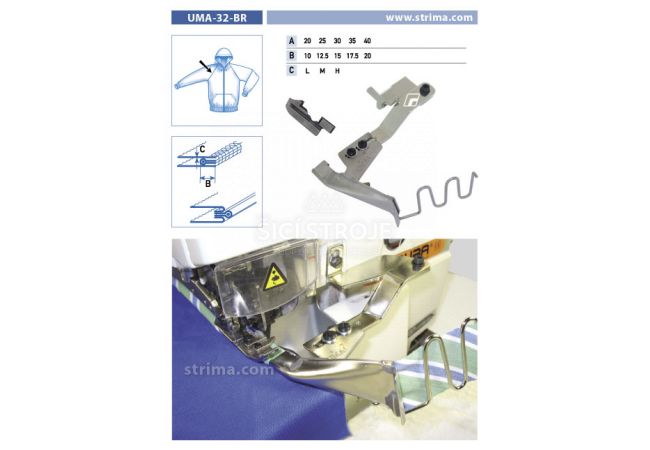 Zakladač výpustků pro šicí stroje UMA-32-BR 40/20 H