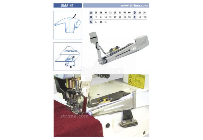 Lemovač lemující z výpustku pro šicí stroje UMA-41 40/15x20/10 L