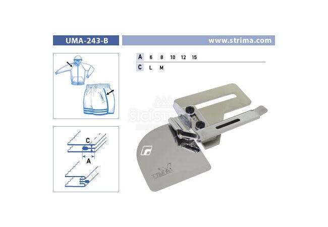 Vodič pro šicí stroje UMA-243-B 12 M