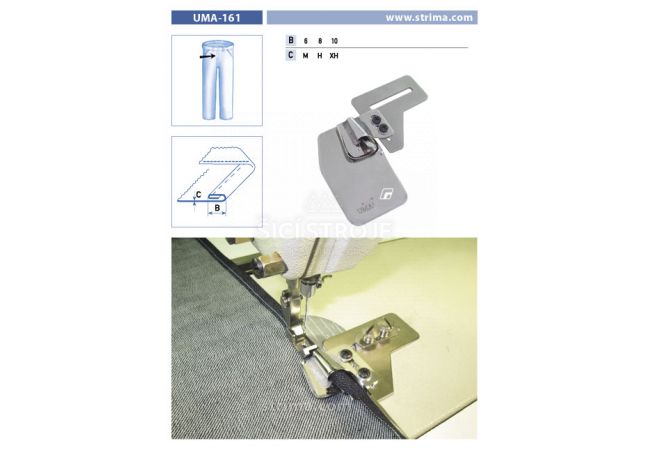 Zakladač s podvinutím pro šicí stroje UMA-161 6 M