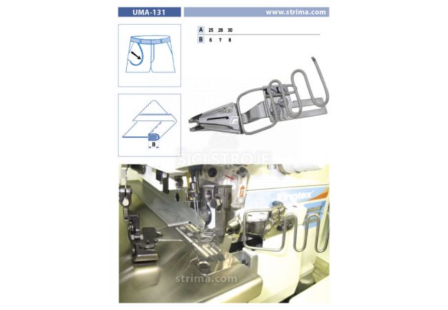Lemovač oboustranný skládající pro šicí stroje UMA-131 28/7