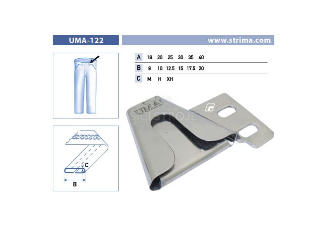 Zakladač poutek pro šicí stroje UMA-122 35/17,5 XH