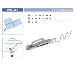 Lemovač skládající napůl pro šicí stroje UMA-267 12/6 M