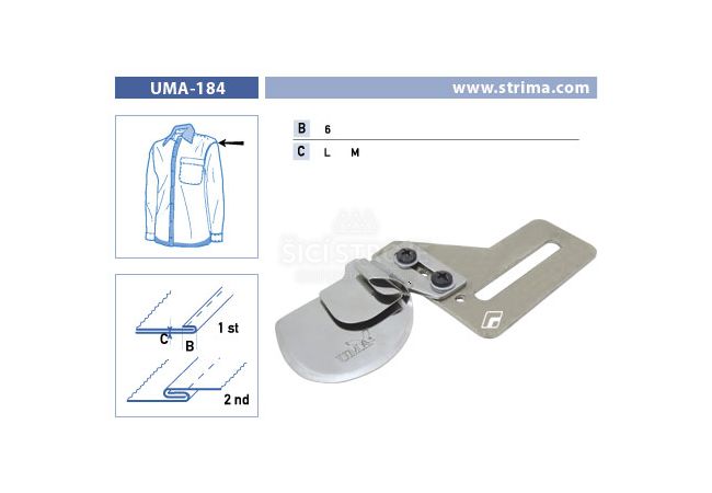 Zakladač speciální pro šicí stroje UMA-184 6 L