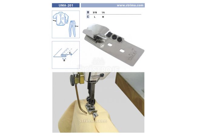 Zakladač pro francouzský šev pro šicí stroje UMA-201 1/4 M