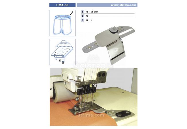 Zakladač pásku pro šicí stroje UMA-88 15-40/12 M
