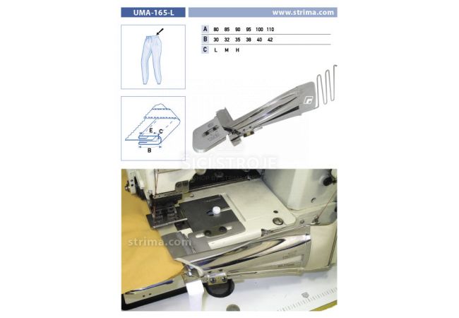 Lemovač pro všívání pásku pro šicí stroje UMA-165-L 80/30 H