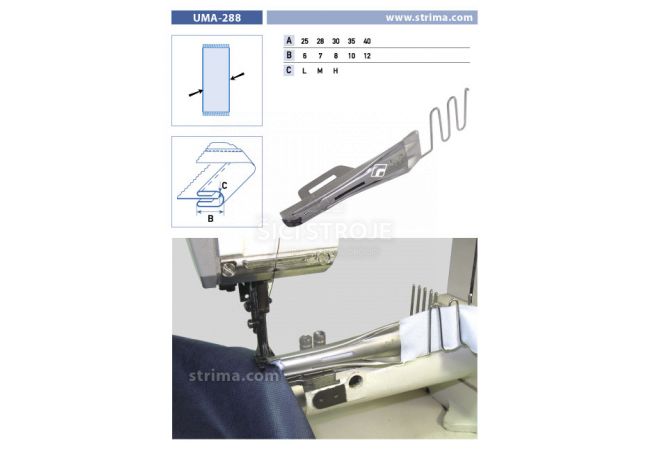 Lemovač oboustranný pro šicí stroje UMA-288 40/12 M