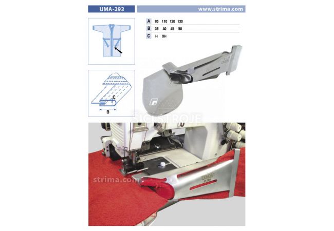 Lemovač speciální pro šicí stroje UMA-293 95/35 H